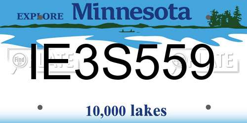 IE3S559 Minnesota License Plate