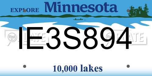IE3S894 Minnesota License Plate