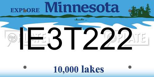 IE3T222 Minnesota License Plate