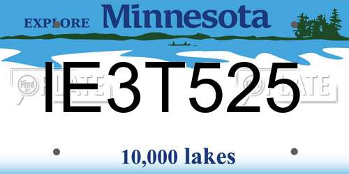 IE3T525 Minnesota License Plate