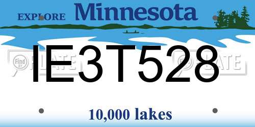 IE3T528 Minnesota License Plate