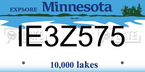 IE3Z575 Minnesota License Plate