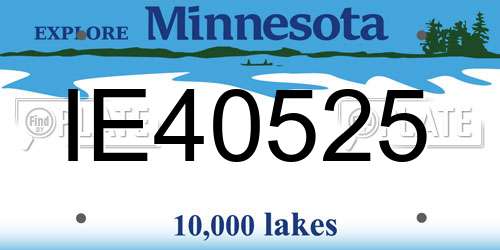IE40525 Minnesota License Plate