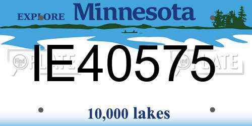 IE40575 Minnesota License Plate