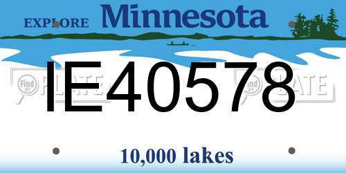 IE40578 Minnesota License Plate
