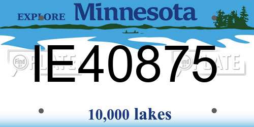 IE40875 Minnesota License Plate