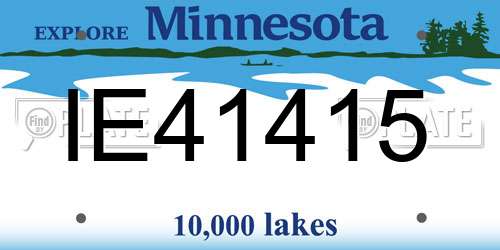 IE41415 Minnesota License Plate