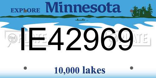 IE42969 Minnesota License Plate