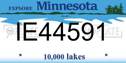 IE44591 Minnesota License Plate