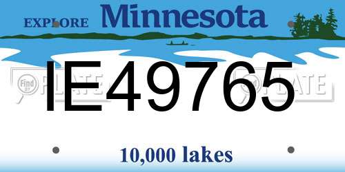 IE49765 Minnesota License Plate