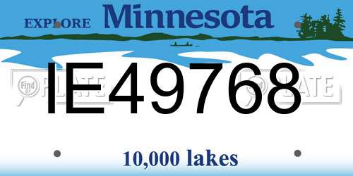 IE49768 Minnesota License Plate