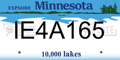IE4A165 Minnesota License Plate
