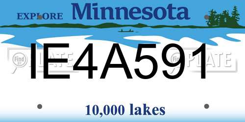IE4A591 Minnesota License Plate