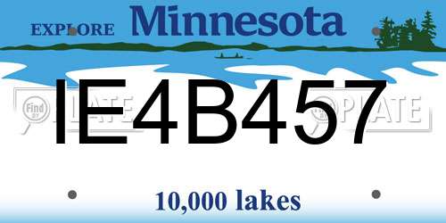 IE4B457 Minnesota License Plate