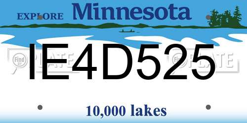 IE4D525 Minnesota License Plate