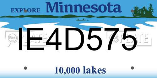 IE4D575 Minnesota License Plate