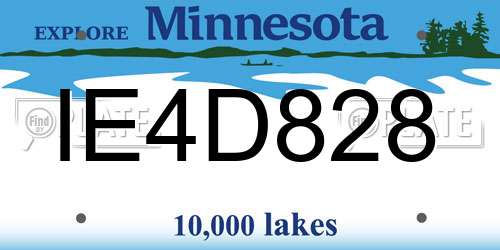 IE4D828 Minnesota License Plate
