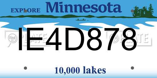 IE4D878 Minnesota License Plate