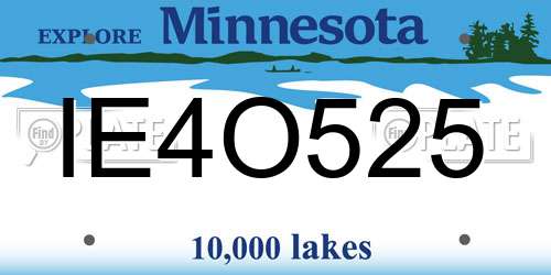 IE4O525 Minnesota License Plate