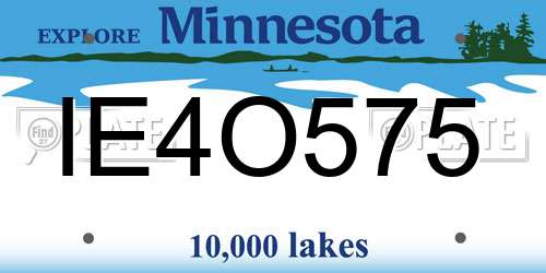 IE4O575 Minnesota License Plate