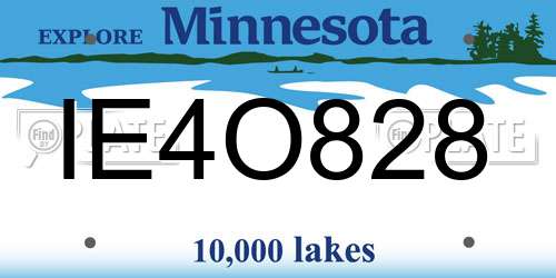 IE4O828 Minnesota License Plate