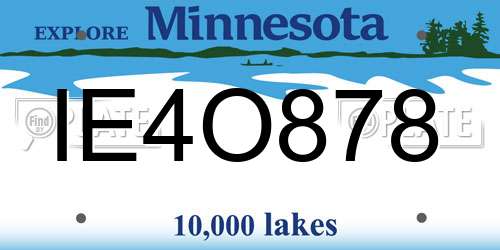 IE4O878 Minnesota License Plate