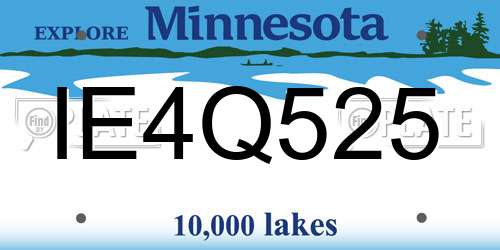 IE4Q525 Minnesota License Plate