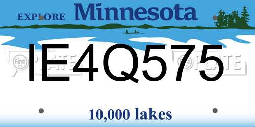 IE4Q575 Minnesota License Plate