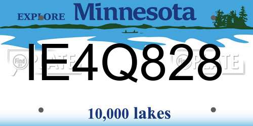 IE4Q828 Minnesota License Plate