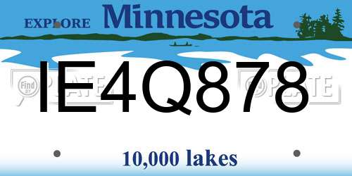 IE4Q878 Minnesota License Plate