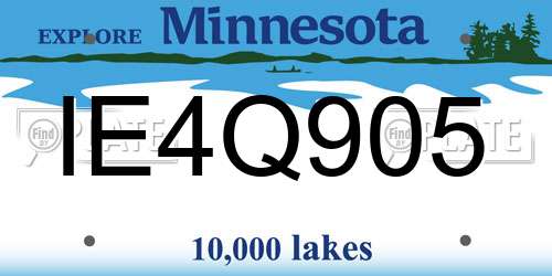 IE4Q905 Minnesota License Plate