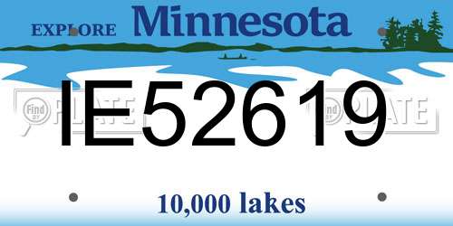 IE52619 Minnesota License Plate