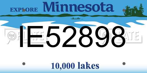 IE52898 Minnesota License Plate