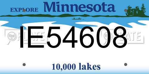 IE54608 Minnesota License Plate