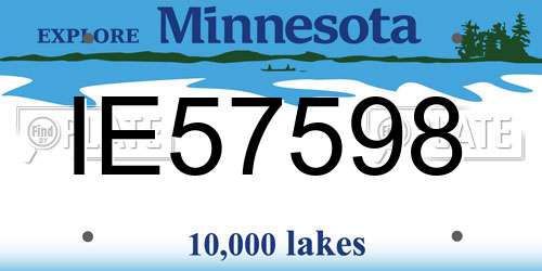 IE57598 Minnesota License Plate