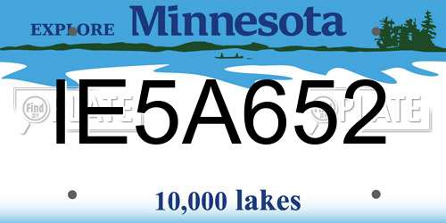 IE5A652 Minnesota License Plate