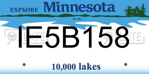 IE5B158 Minnesota License Plate
