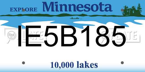 IE5B185 Minnesota License Plate