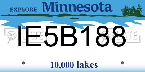 IE5B188 Minnesota License Plate