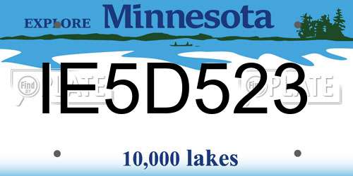 IE5D523 Minnesota License Plate
