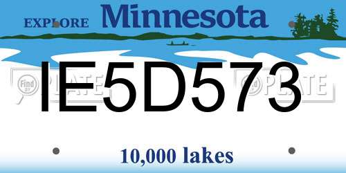 IE5D573 Minnesota License Plate