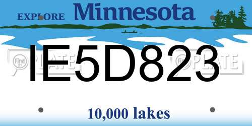 IE5D823 Minnesota License Plate