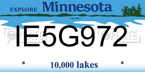 IE5G972 Minnesota License Plate