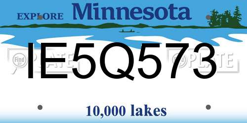 IE5Q573 Minnesota License Plate