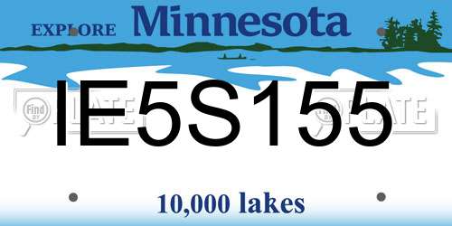 IE5S155 Minnesota License Plate