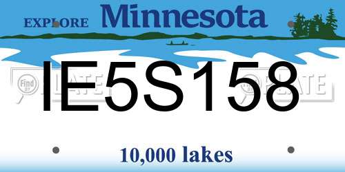 IE5S158 Minnesota License Plate
