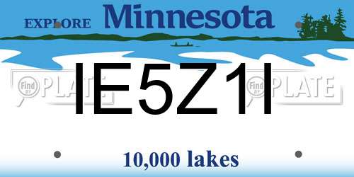 IE5Z1I Minnesota License Plate