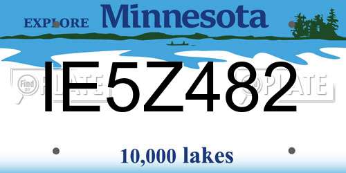 IE5Z482 Minnesota License Plate