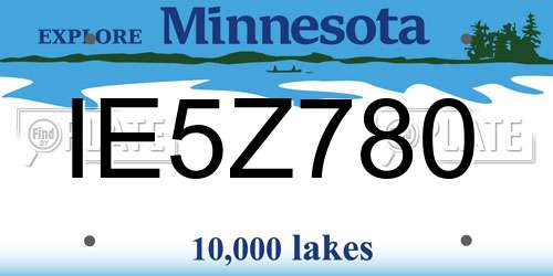 IE5Z780 Minnesota License Plate