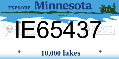 IE65437 Minnesota License Plate
